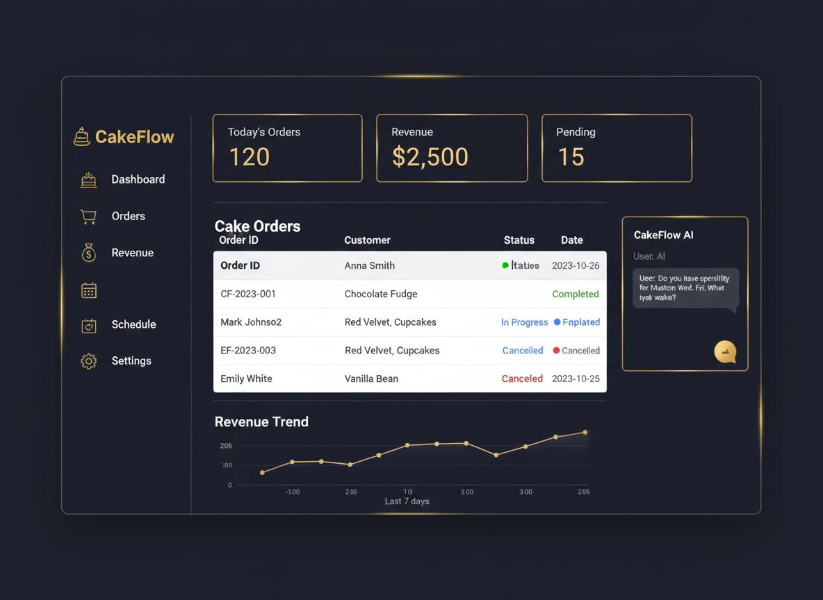 CakeFlow dashboard